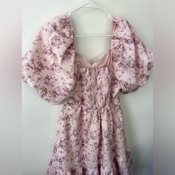 English Factory Textured Floral Mini Dress Pink Size Medium - Picture 7 of 9